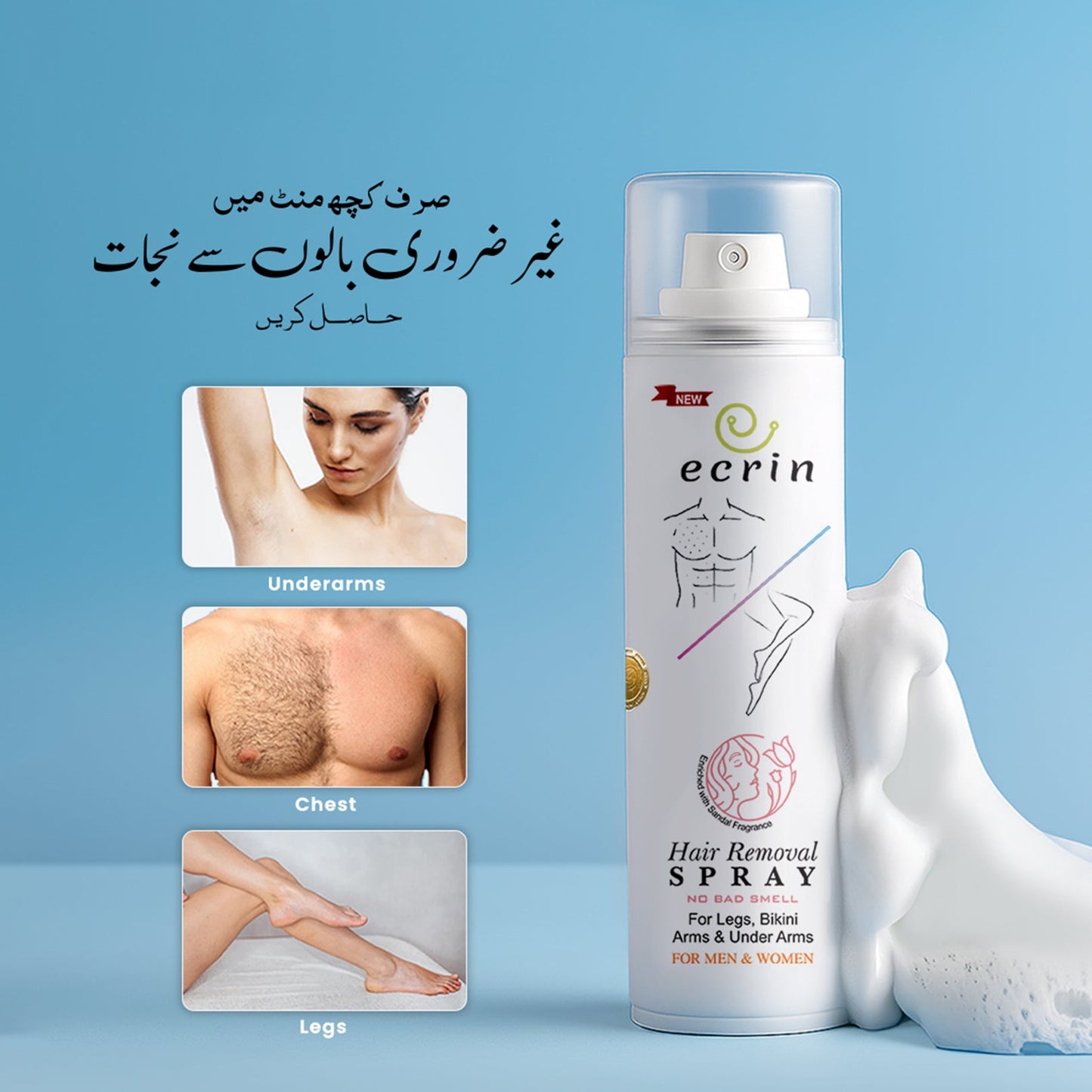 New Ecrin Hair Removal Foaming Spray