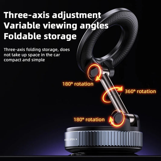 360° Magnetic Car Phone Holder With Strong Suction Base