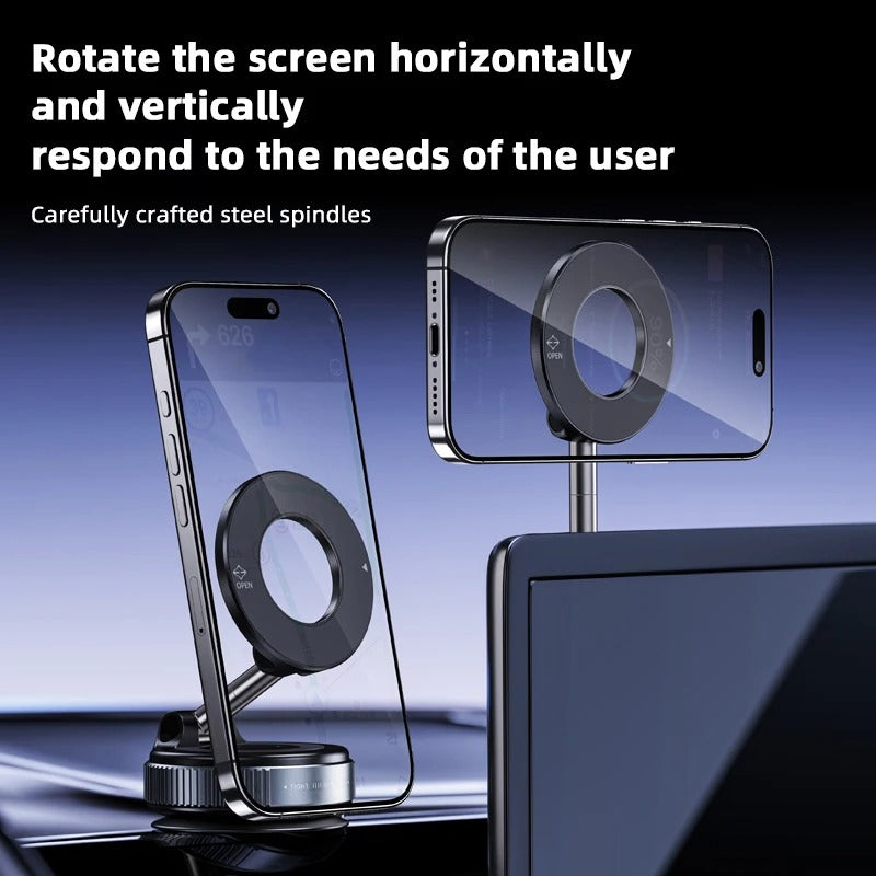 360° Magnetic Car Phone Holder With Strong Suction Base