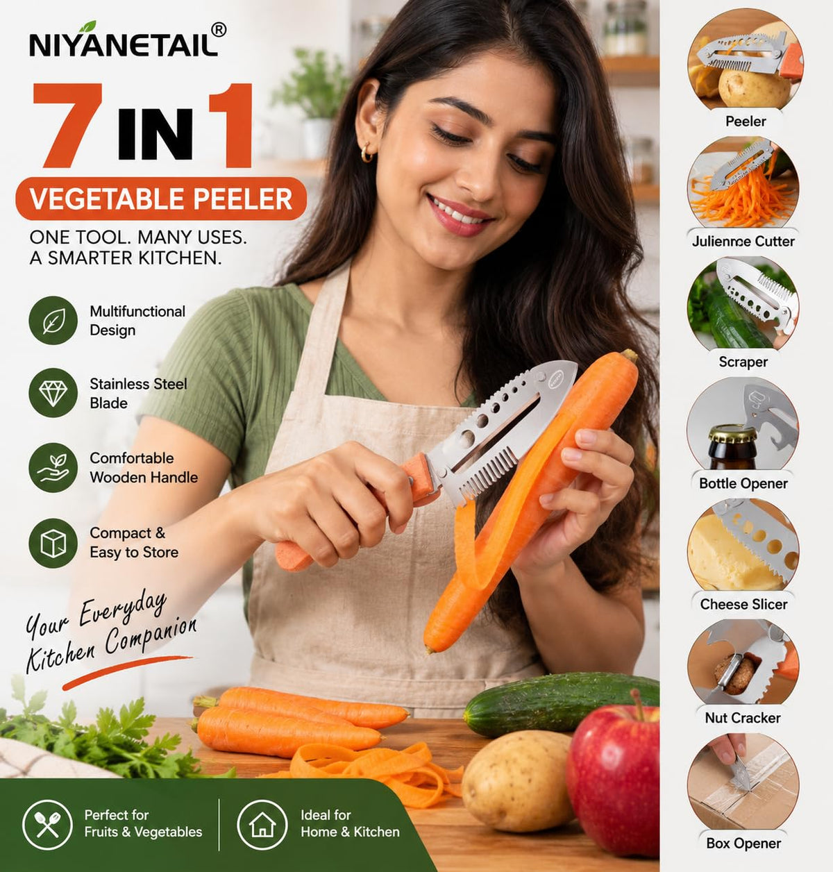 7-in-1 Vegetable Peeler And Cutter