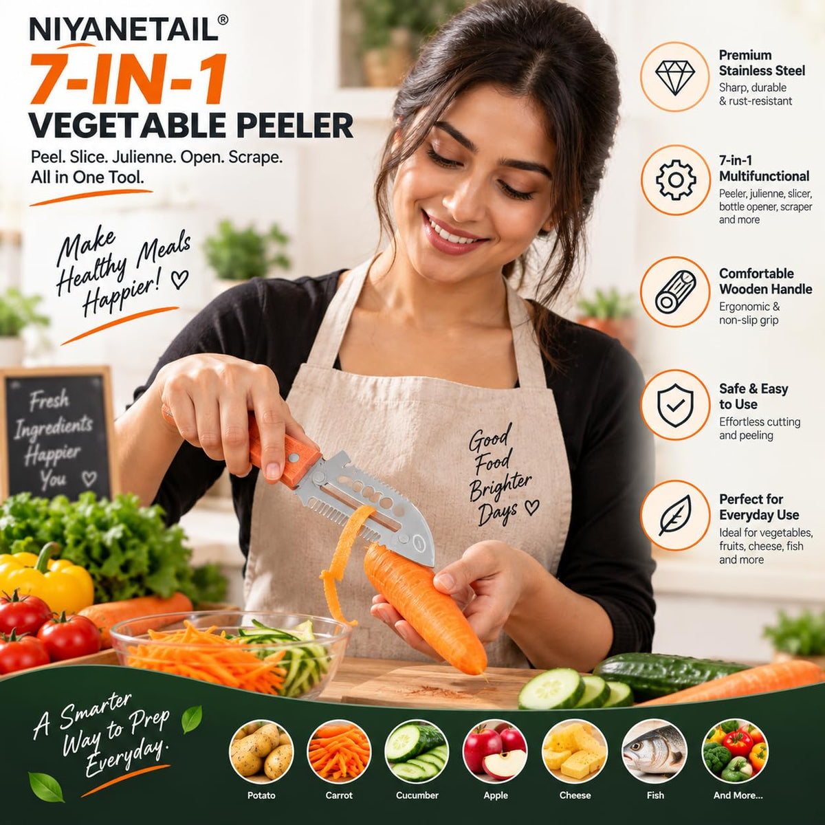 7-in-1 Vegetable Peeler And Cutter