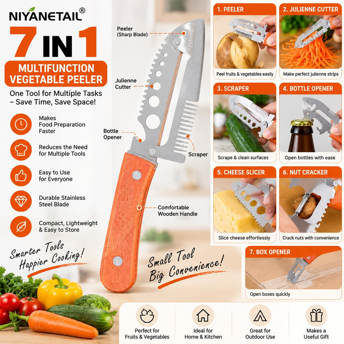 7-in-1 Vegetable Peeler And Cutter