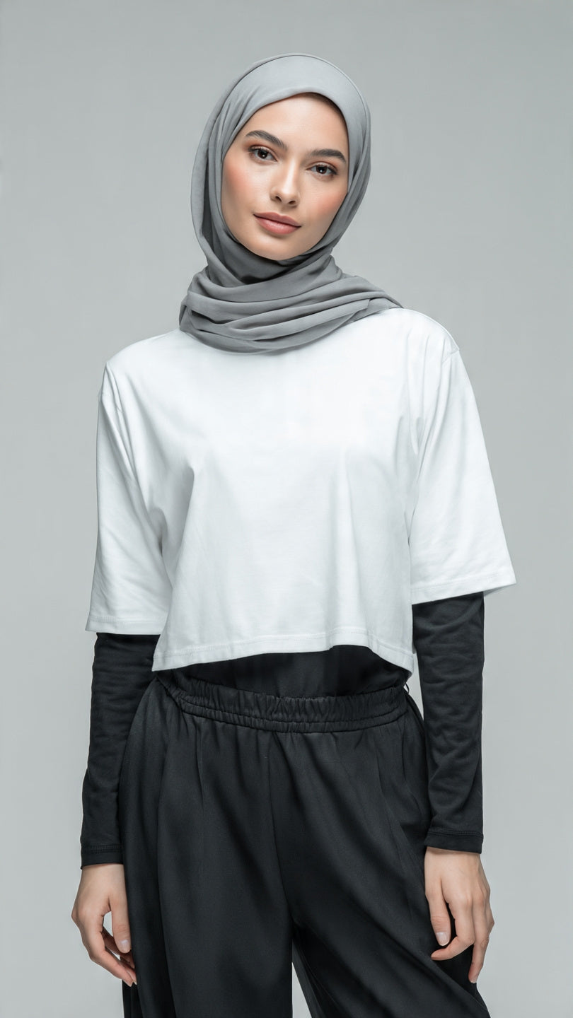 Cropped Top Inner Long Sleeves