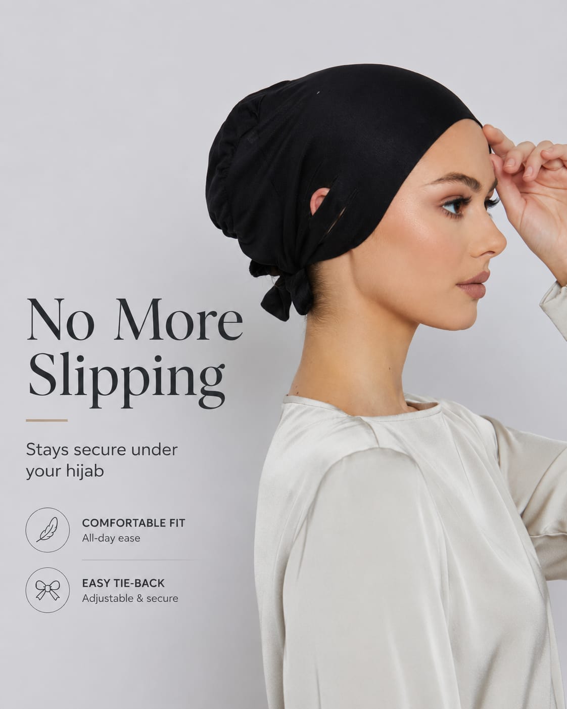 Slit Tie Back Hijab Caps