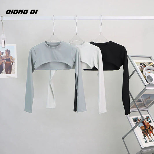 Cropped Top Inner Long Sleeves