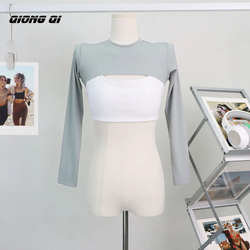 Cropped Top Inner Long Sleeves