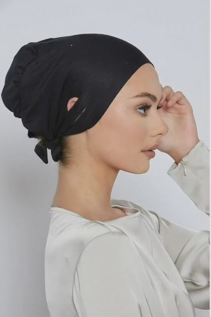 Slit Tie Back Hijab Caps